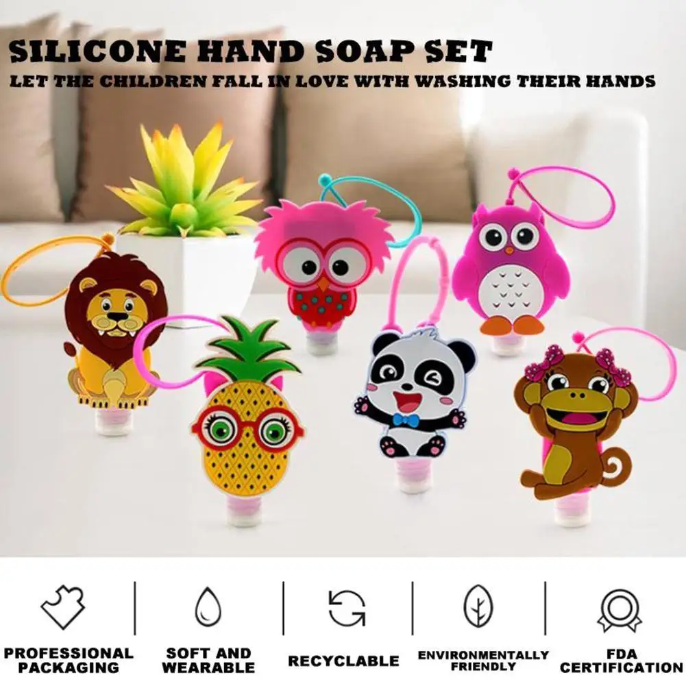 

30ml Gel Dispenser Children Disinfectant Gel Keychain Dispenser Gel Portable Children Hand Holder Disinfectant Sanitizer Ge C1D2