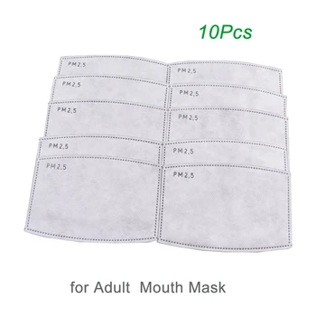 

10Pcs/Lot 5 Layers PM2.5 N95 Activated Carbon Filter Insert Protective Filter Media Insert for mouth Mask anti dust mask