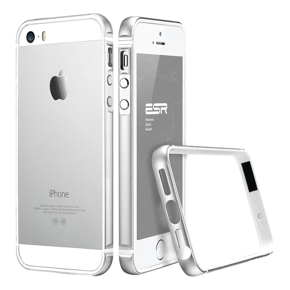 Silver Чехол для iphone 5s/SE, ESR металлическая рамка ультра тонкий алюминиевый сплав рамка мягкий бампер чехол для iphone SE/5/5s - Цвет: Silver