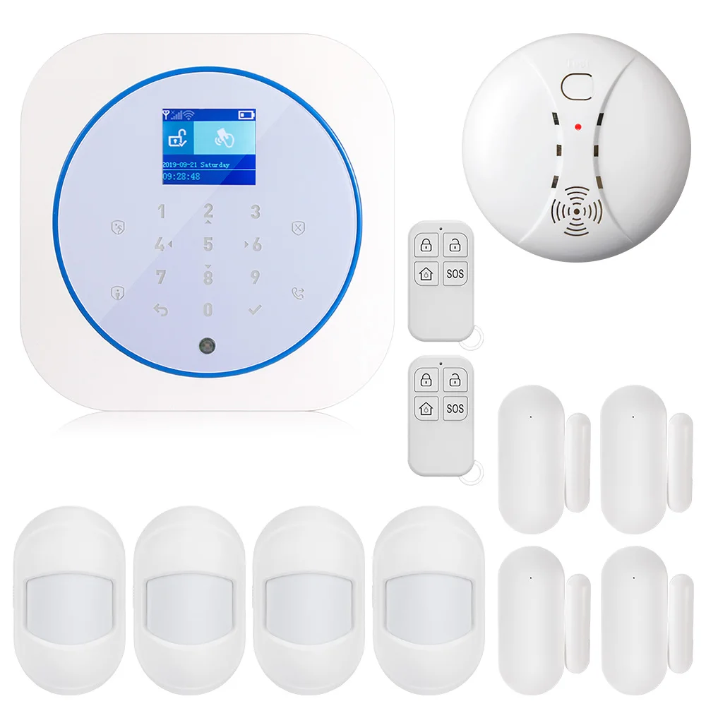 Kit 3 Золотая охранная wifi GSM умная сигнализация 433 МГц детектор Tuya APP контроль анти-фальсификация Беспроводная сигнализация - Цвет: Kit 3