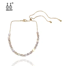 DREJEW, милая длинная цепочка, Золотой горный хрусталь, Массивное колье, модное, нержавеющая сталь, ожерелья из сплава для женщин, рождественское ювелирное изделие N913