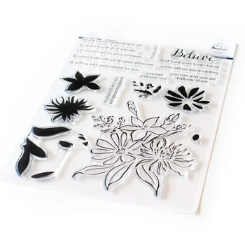 

New 2020 Metal Cutting Dies and In Scrapbooking For Paper Making Words Embossing Words Flowers Card With Clear Craft Stamps Set