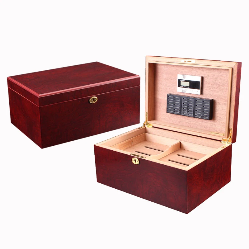 

1PC LF1003 Cedar Wood Cigar Humidor Creative Home Cigar Storage Box Large Capacity Cigar Humidor Storage Box
