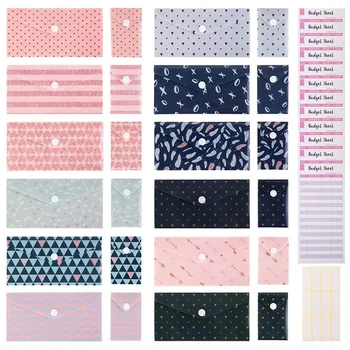 

24 Packs Budget Envelopes Laminated Cash Envelope for Budgeting and Saving Money Waterproof Finance Keeper Organizer