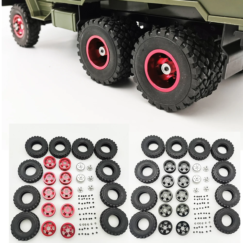 

Six-wheel Drive Lightweight DIY Modification Wheel Hub Kit Simulation Metal Rims Spare Parts Durable Tires Replacement