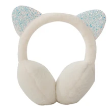 Женские зимние теплые милые наушники, наружные наушники, креативные Новые блестящие кошачьи уши, плюшевые детские теплые наушники, Зимние холодные наушники для студентов