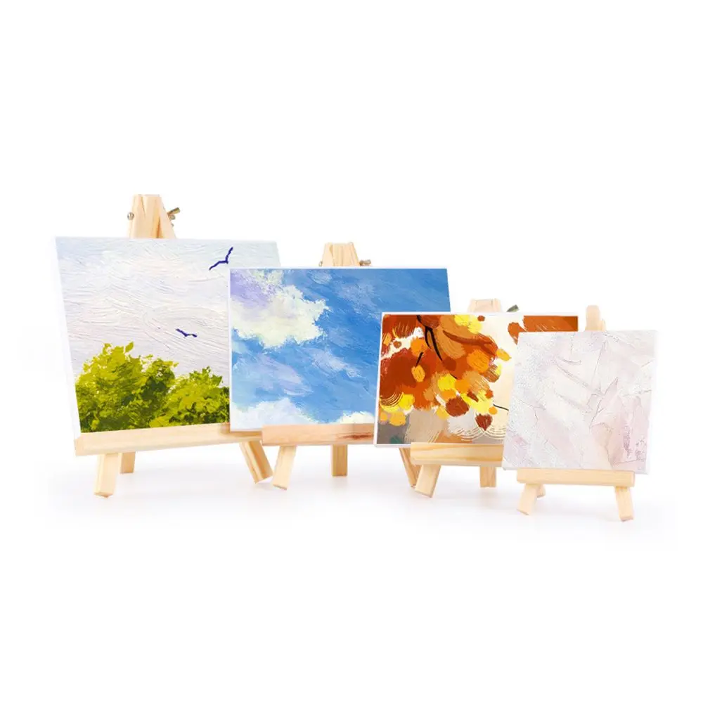 Mini Canvases, Small Painting Canvas with Mini Easel 10x10 cm Art Canvases  Painting Kit for Kids Teenagers Acrylic Pouring Oil - AliExpress