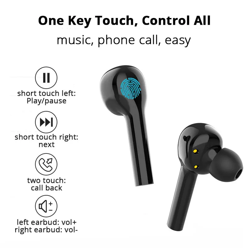 Супер бас TWS наушники Bluetooth Handfree Игровые наушники беспроводные вкладыши Наушники 5,0 спортивные музыкальные сенсорные наушники