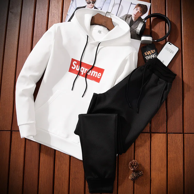 

2019 New Style Spring MEN'S Sport Suit Handsome Korean-style Long Sleeve Men's Two-Piece Set Fashion Leisure Suit Fashion