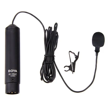 

BOYA BY-M4C Phantom Power Clip-On Cardioid XLR Lavalier miniphone for Canon Sony Panasonic Camcorders ZOOM H4n H5 H6 TASCAM Audi