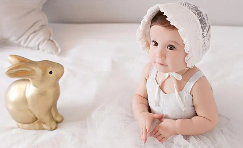 1pc children baby basin cap flower embroidery mesh lace retro palace cap growth commemorative photo props clothing