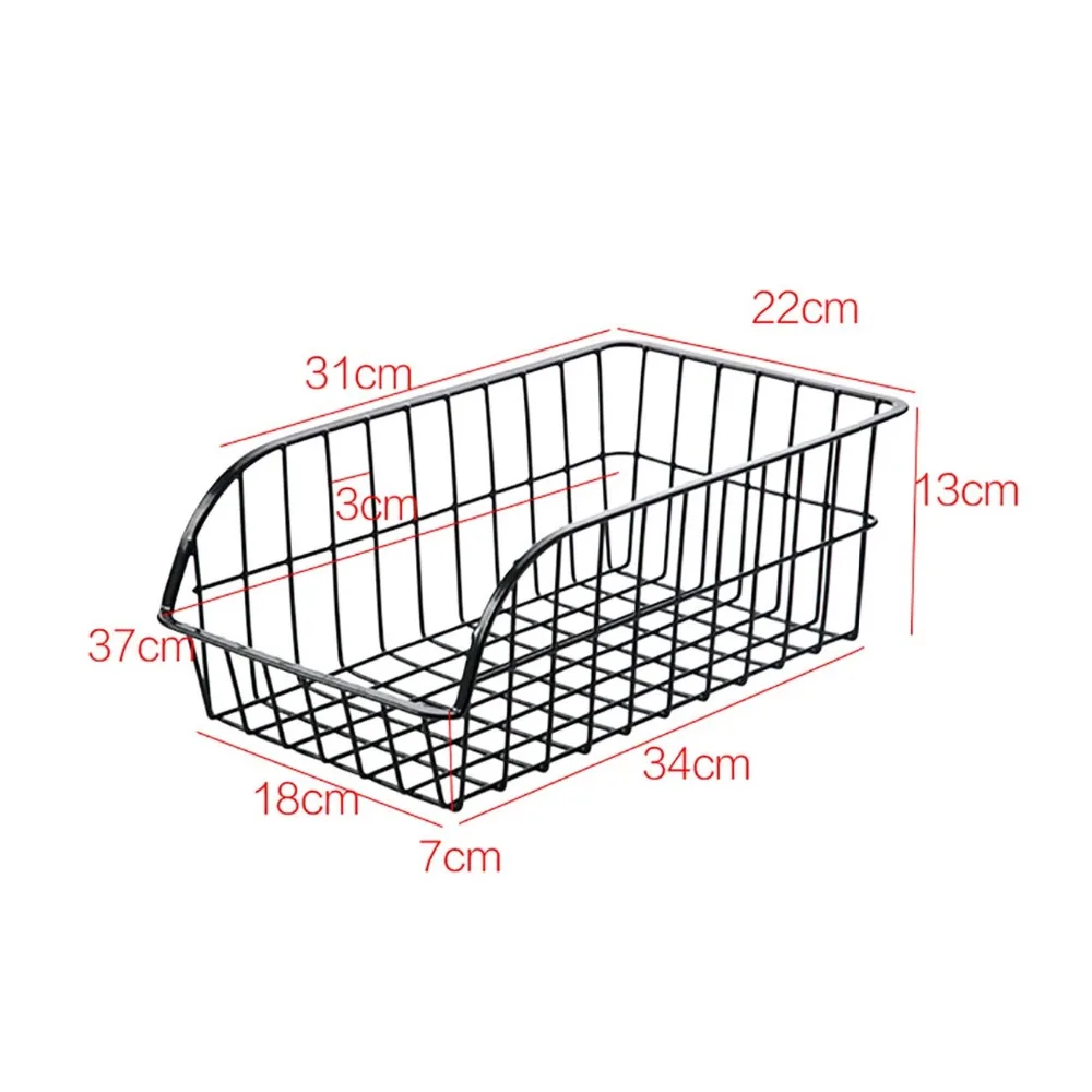 Однослойные корзины для хранения из кованого железа, шкафы, ящик для хранения холодильника, кухонный полый Настольный стеллаж для хранения мелочей