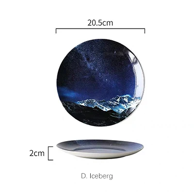 D. Iceberg 8 дюймов Высокое качество фарфоровая посуда набор тарелок столовая посуда набор посуды столовая посуда набор столовых приборов обеденный сервис - Цвет: D. Iceberg