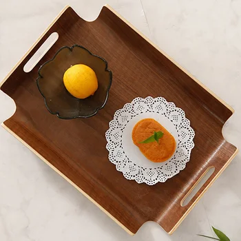 

Luxury Desk Table in Bed Bread Wooden Tray Wood Fruit Breakfast Food Cake Coffee Tea Serving Tray