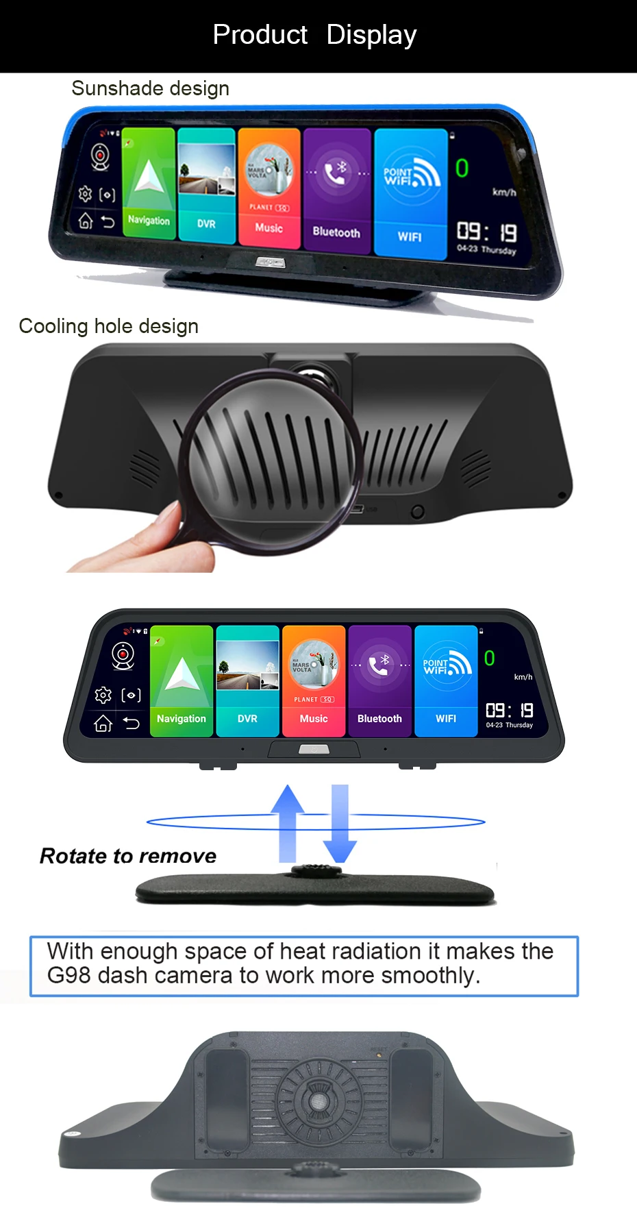 10 Inch Car GPS navigation 4G ADAS Android 8.1 Car DVR GPS WiFi Dash Camera 1080P Dual Lens Auto Recorder Navigation truck navigation