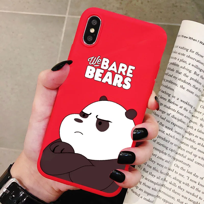 Чехол для телефона XiaoMi RedMi Note 8, 7, 6, 5, K20 Pro, матовый Силиконовый чехол с мультяшным принтом «Мы Голые Медведи», мягкая задняя крышка - Цвет: P3Red
