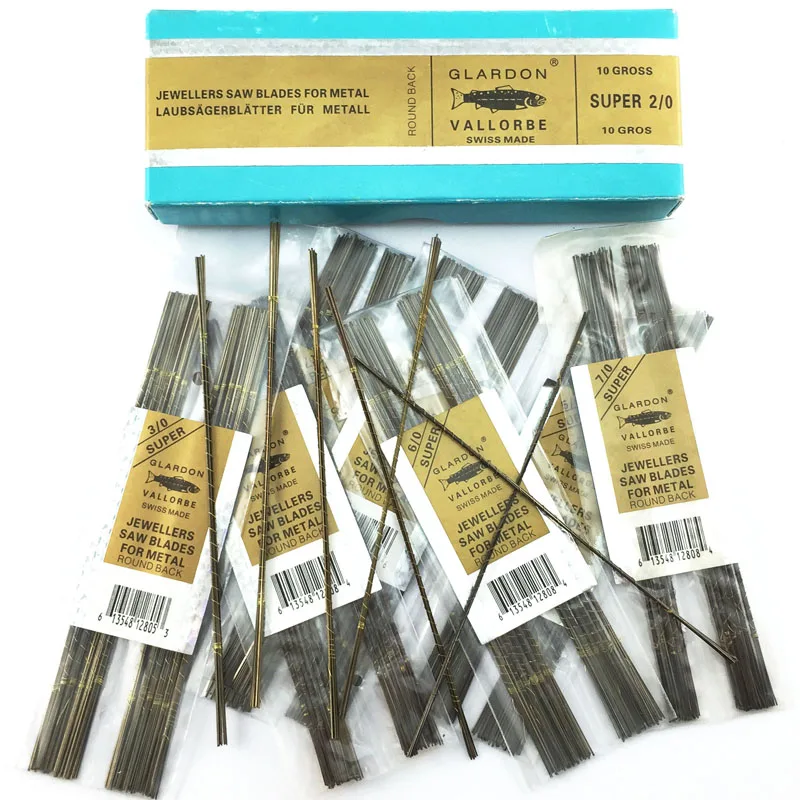 Set 12 Lame Per Sega Da Gioielliere - Telaio Regolabile Per Piercing, Legno, Cera - Attrezzi Per Creativit&agrave;