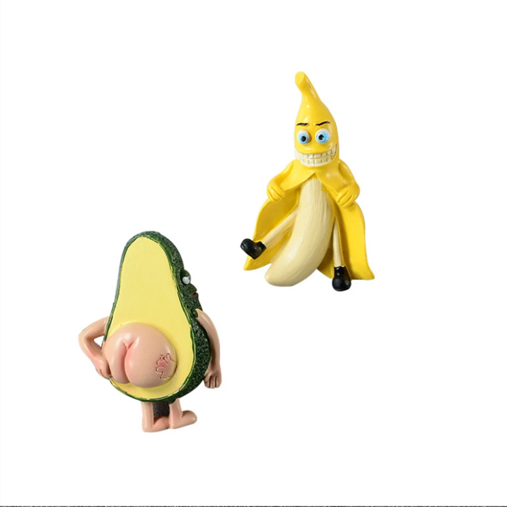 Cute Cartoon 3D Refrigerator Stickers Children's Toys Creative Home Decoration Fruit Magnet Banana Avocado Message Magnetic Sticker Magnetic Fridge Stickers Refrigerator Decor
