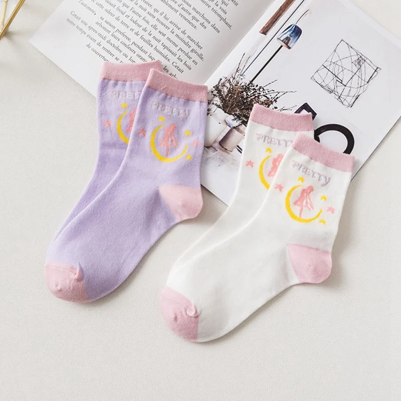 Японские Аниме Сейлор Мун Косплей осень зима мультфильм хлопковые носки милые повседневные женские модные кроссовки короткие носки