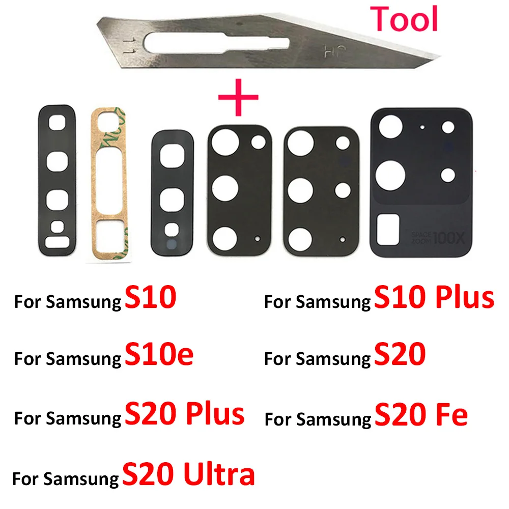 2 шт./лот стекло для задней камеры Samsung S10 5G S10e Plus S20 Ultra A11 A01 A21s fe M31s A12 A21 A31s ремонтные