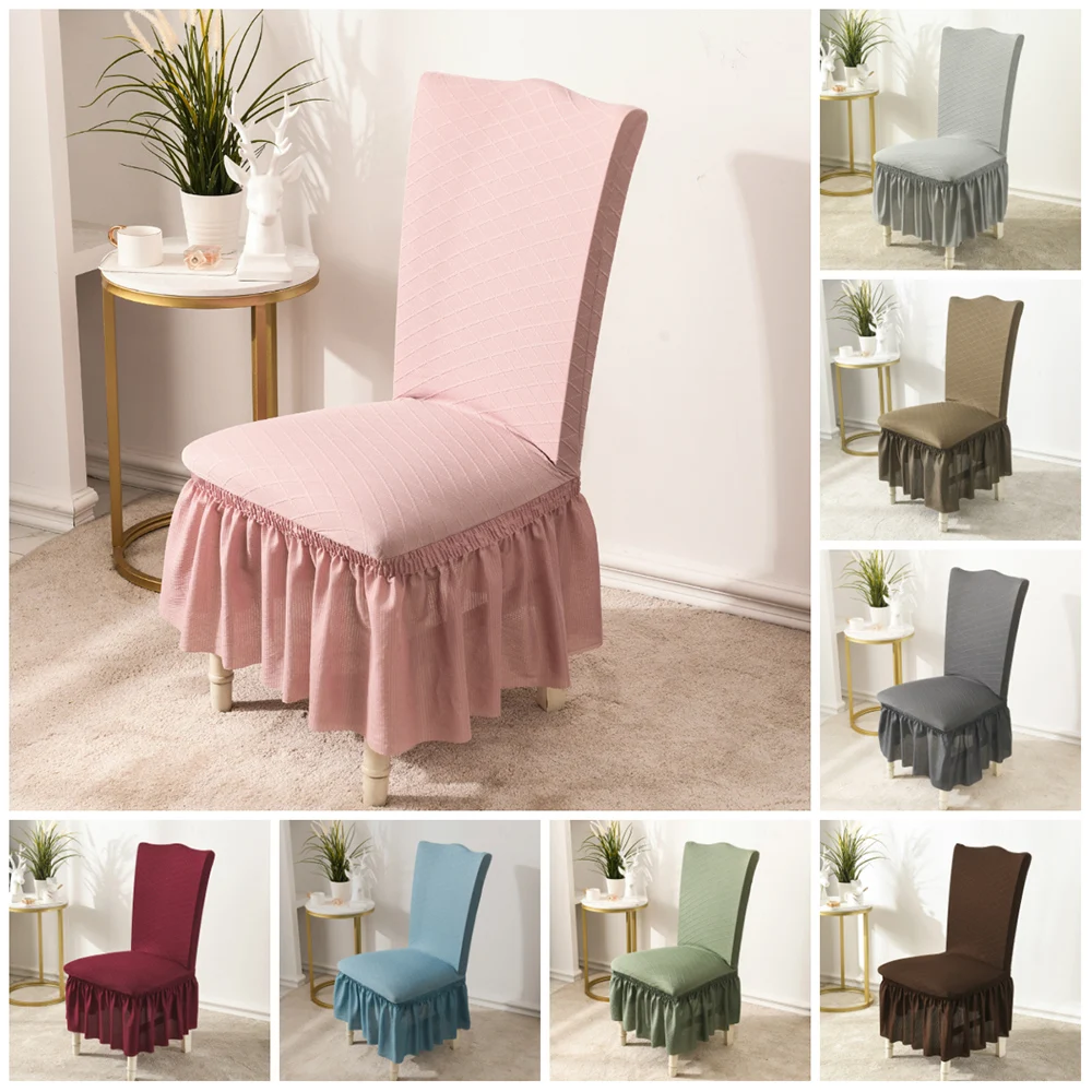 Rhombus Jacquard Elastic Chair Cover Stretch Spandex Slipcovers Covers For Dining Room Kitchen Wedding Banquet Hotel | Дом и сад