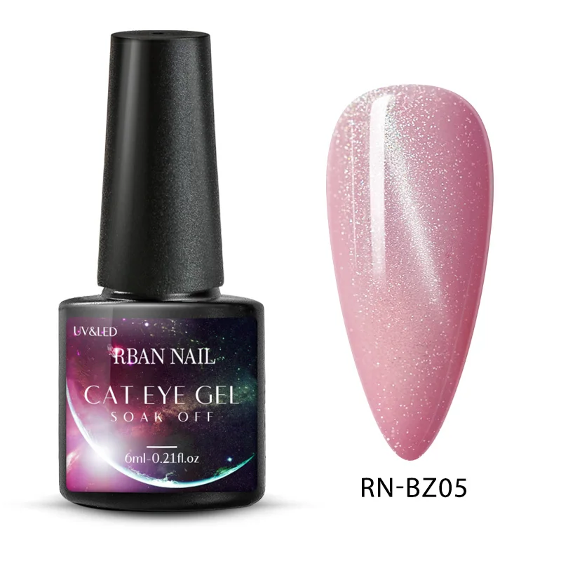 Q01840 RBAN NAIL 6 мл розовый магнитный кошачий глаз гель лак для ногтей Sock Off длительный УФ-гель лак для нейл-арта маникюрный лак Инструменты - Цвет: Q01840