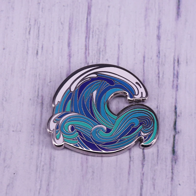 Эмалированная булавка Ocean blue Waves отличный подарок для любого человека серфинга