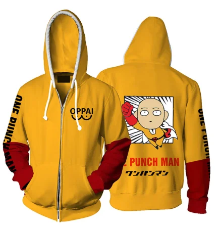 Аниме толстовки One Punch Man Oppai боевой костюм косплей костюм мужской/женский взрослый 3D принт молния с капюшоном куртка толстовка