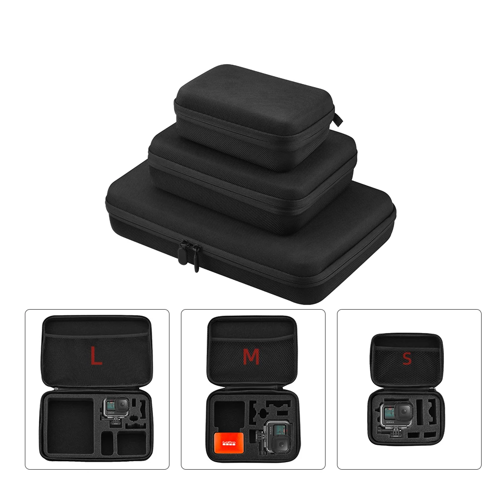 Caja de almacenamiento a prueba de golpes para GoPro Hero 9, bolsa de viaje portátil, funda de transporte de gran tamaño, accesorios de Cámara de Acción negra
