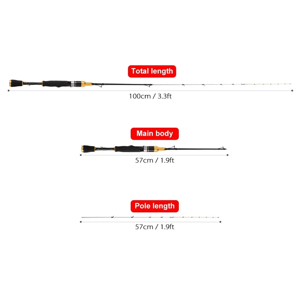 1 м 2 секции легкая плот удочка для рыболовной лодки острый, титановый стекловолокно удочка