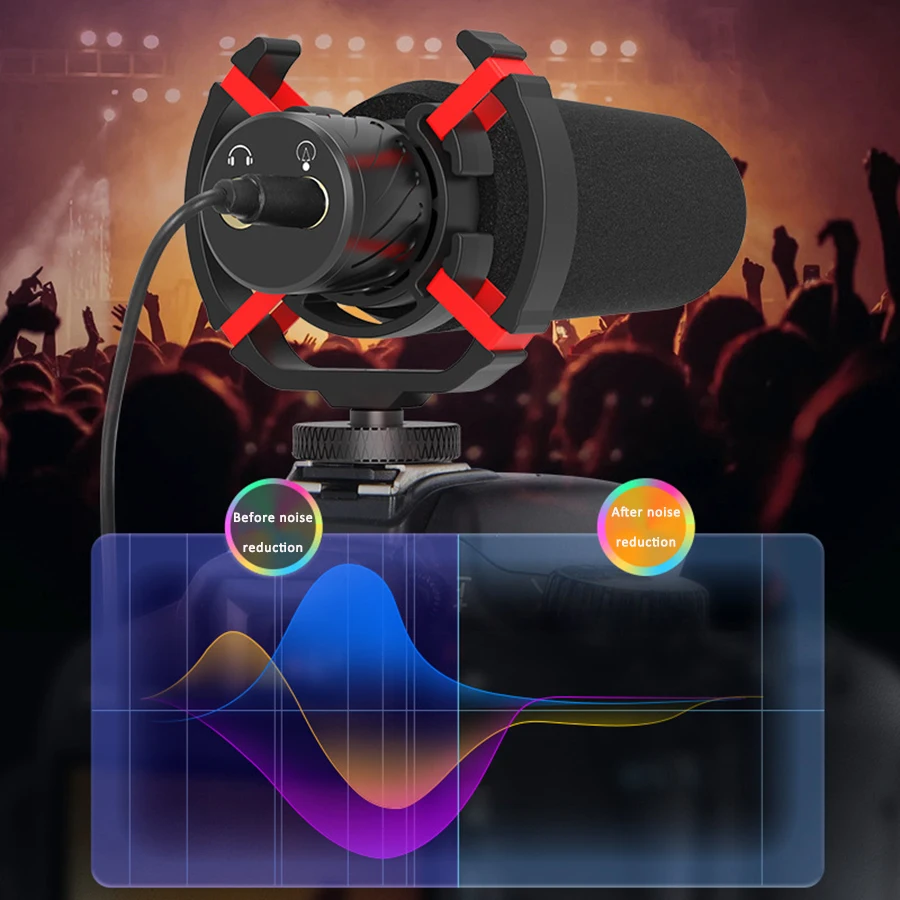 Liga de Alumínio Mic para Smartphone Mamen Profissional Vlog Shotgun Microfone Monitor Vídeo Dslr Câmera pc Gravação - Image 4