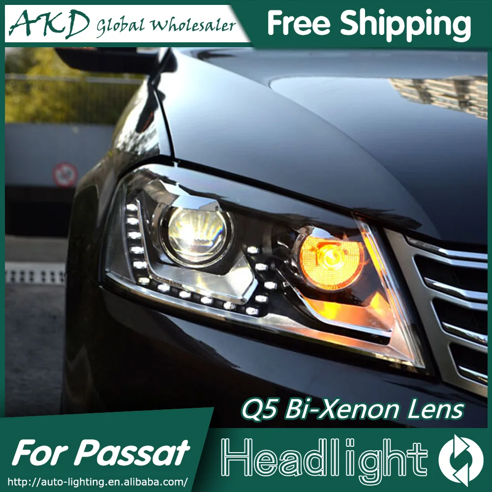 AKD автомобильный Стайлинг для VW Passat B7 2012-2016 светодиодный фары европейская версия