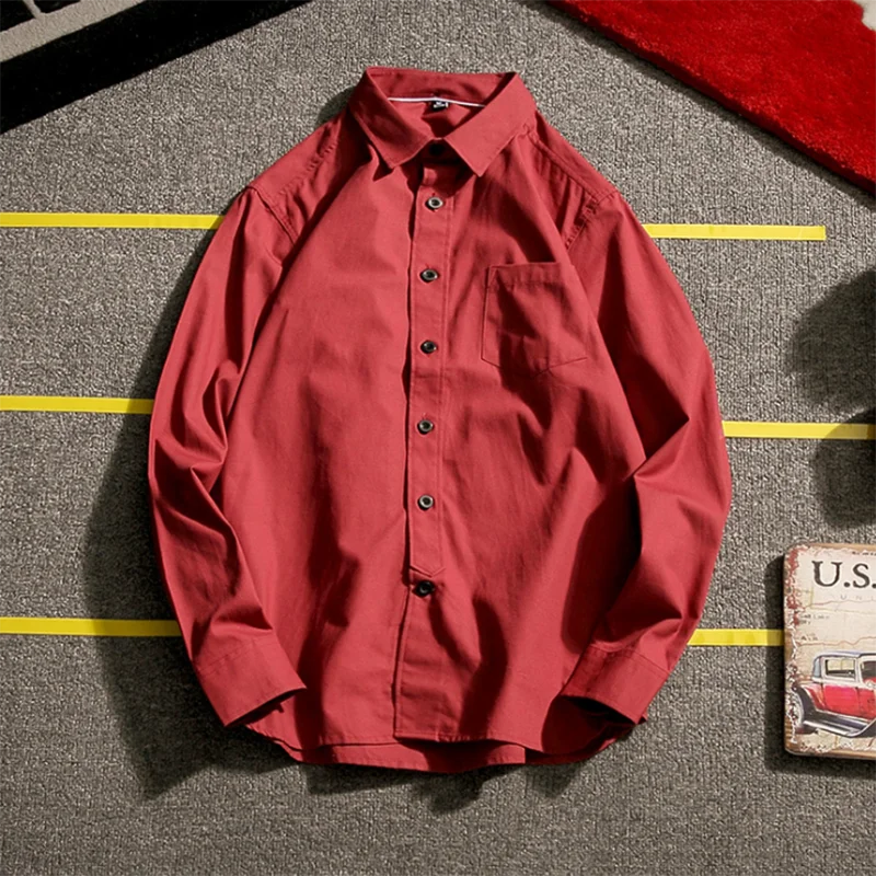 Рубашки для молодых мужчин с длинным рукавом ярких цветов Camisa, дышащая удобная свободная Облегающая рубашка из ткани высокого качества из чистого хлопка