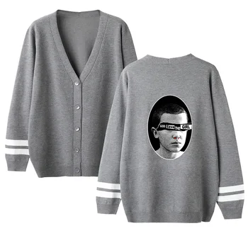 

Stranger Things Sweater V-Neck Long Sleeve Knit Casual Lovers Sweater Men Women Cardigan Sweater Fashion Autumn Female Sweater