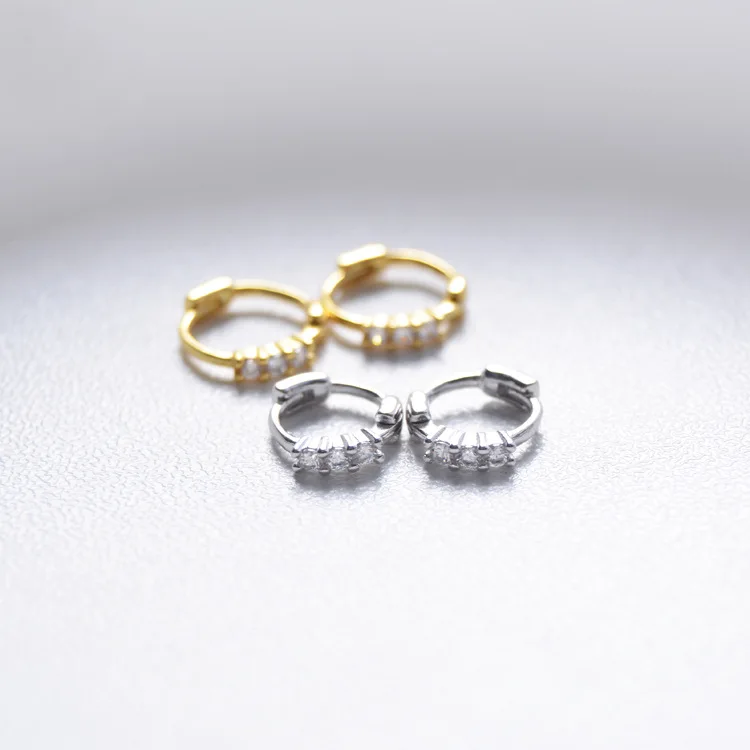 Новые серьги из стерлингового серебра 925 пробы, модное маленькое циркониевое кольцо для ушей, мини ушные кости, дикие простые трендовые женские ювелирные изделия для ушей