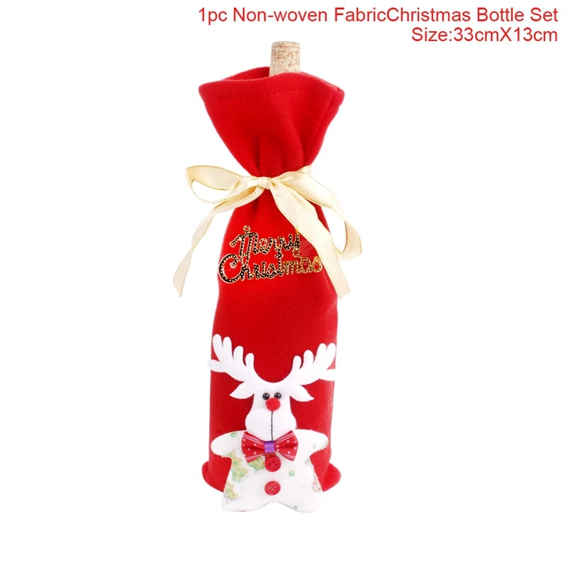 bottle cover 7 С новогодними воздушными шарами, посуда черного и золотого цвета, Рождественское украшение для дома, Рождественский Декор, стол, Рождественский фотостенд - Цвет: bottle cover 7