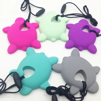 

10pc/lot Baby turtle Teether Pacifier Clips Chain Beads Pearl Silicone Teething Toys Food Grade Silicone animal Teether