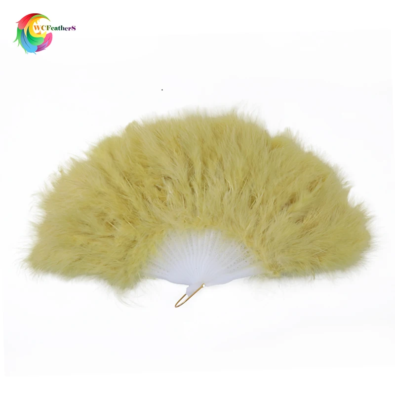 Feather Fan Decoration Feather Fan Beautiful Fold Fan Wedding Stage Carnival Party Home Decor Fluffy Turkey Feather 30*50CM