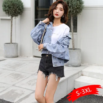 

Spring Autumn 2020 New Denim Jacket Coat Women Casual Tops blue Women's Jacket coats clothes drop shipping