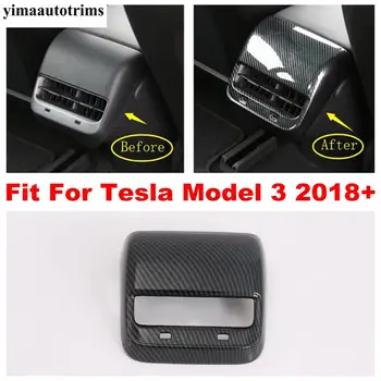 

Armrest Box Rear Air Conditioning AC Vent Outlet Cover Trim For Tesla Model 3 2018 2019 2020 Matte / Carbon Fiber Look Interior