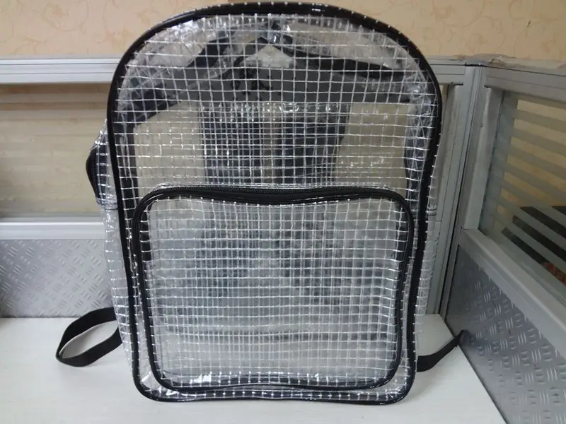 

40*30*12 Load-Bearing 10kg Dust-Free Anti-static Grid Transparent PVC Backpack Customizable