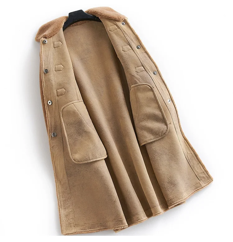 

Sheep Real Shearling Fur Coat Female Lamb Fur Jackets Winter Jacket Women Wool Coats Korean Long Jacket veste femme MY s