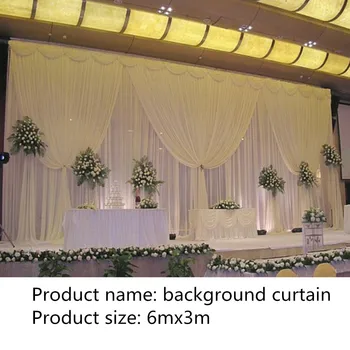 

3M high x6M wide backdrop with swags party background valance wedding backcloth stage curtain decoration free shipping
