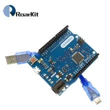 Leonardo r3 microcontrolador › placa de desenvolvimento, com cabo usb compatível com arduino kit iniciante diy