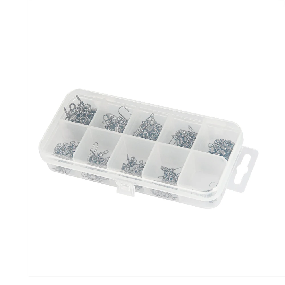 100pcs/set1# 2# 3# 4# 6# 7# 8# 10# 12#High Carbon Steel Fishing Connector Bearing Rolling Swivel Enhanced Pin Lure Tackle