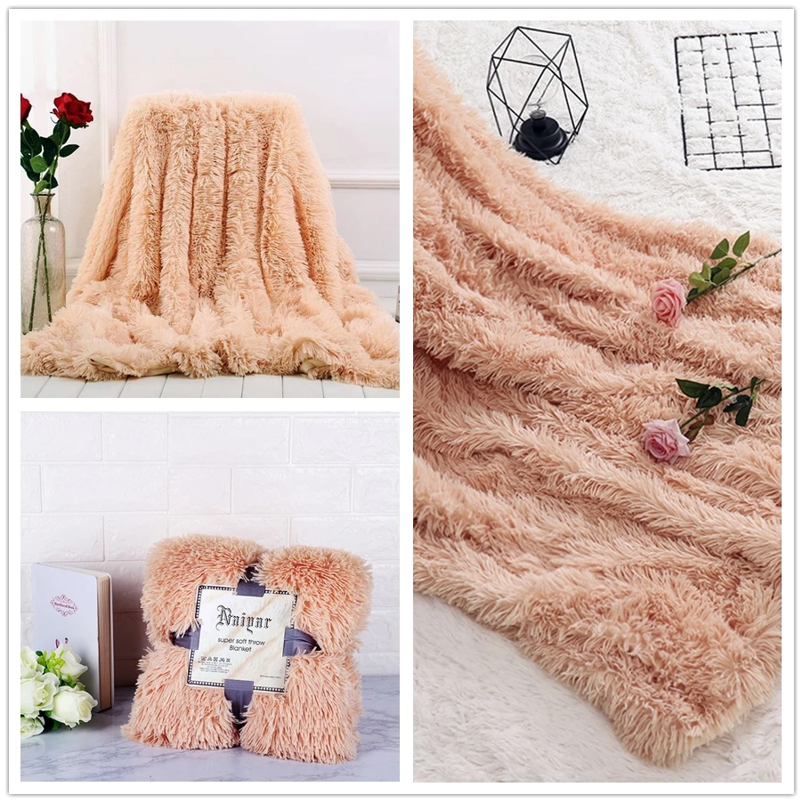 Super Fluffy Blanket Soft Fuzzy Fur Faux Elegant Cozy With Throw Warm Large Blankets for Beds | Дом и сад