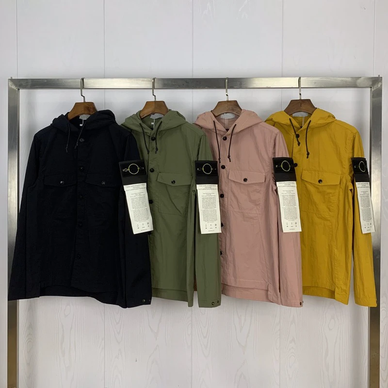 

2020 New Arrival Spring Compass Logo Patched Pockets Men Jacket High Street Clothes Hooded Jacket Coat
