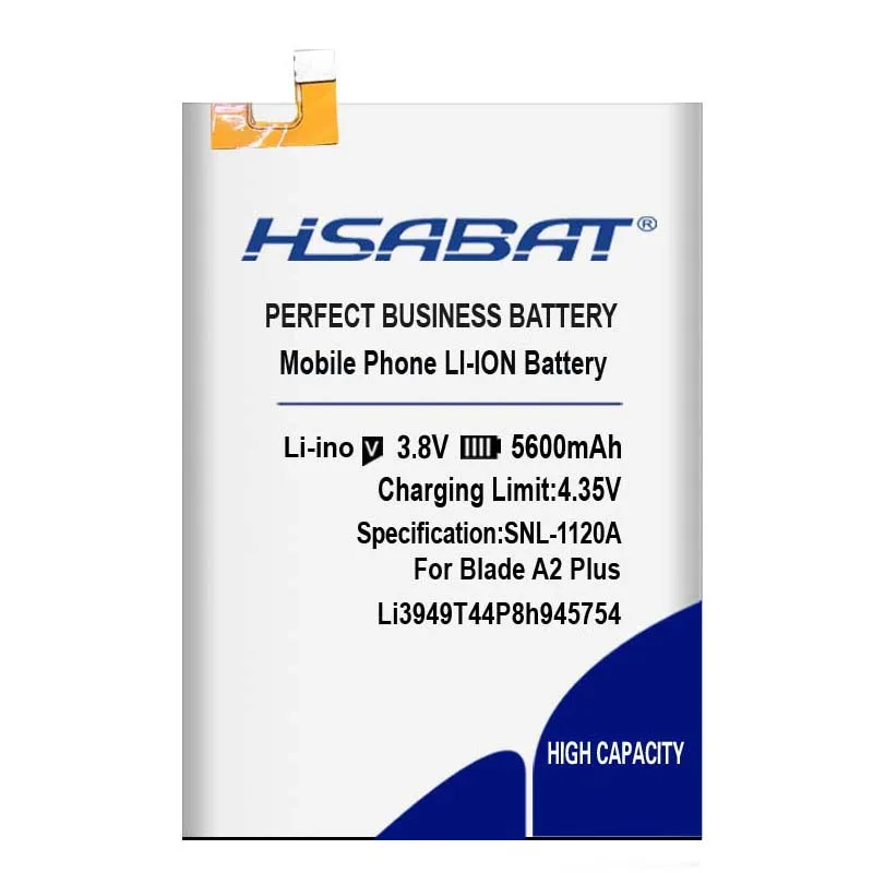 Аккумулятор HSABAT 5600mAh Li3949T44P8h945754 для zte Blade A2 Plus BV0730 A2Plus для zte Blade A610 Plus