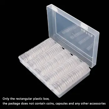 

Rectangular Clear Plastic Storage Box Collection Case Protector for 100pcs 27mm/30mm Coin Capsules Holder or 5pcs 27mm Coin Tube