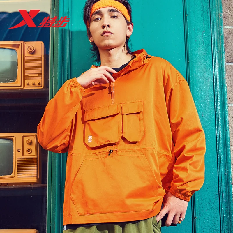 

Xtep Men's Harajuku Sweatshirt New Spring Simple Casual Loose Hip-Hop Streetwear Long Sleeve Hooded Windbreaker Men 881329159354